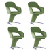 Jedálenská stolička 4 ks zamat / chróm Dekorhome Zelená,Jedálenská stolička 4 ks zamat / chróm D