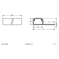 EVN APFL1 hliníkový dlaždicový profil 200cmx3,7cm