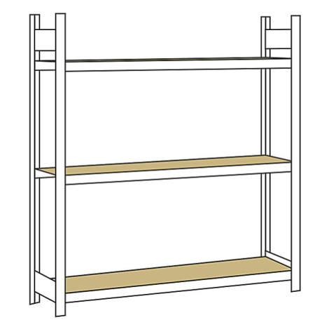 Regál s veľkým rozpätím, s drevotrieskovou doskou, výška 2000 mm SCHULTE