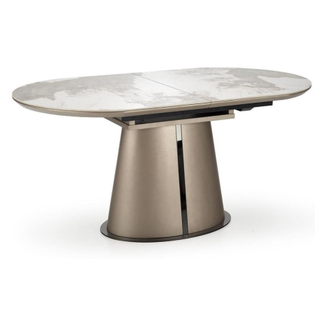 Stôl Robinson 90x160 keramika/MDF – béžový mramor/cappuccino MERKURY MARKET