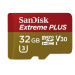 Karta SanDisk MicroSDHC 32GB Extreme PLUS (10MB/s, UHS-I V30, Rescue Pro Deluxe) + adaptér