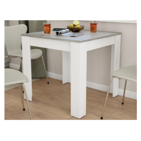 Jedálenský stôl David 80x80 cm, biely/šedý betón% Asko
