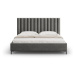 Sivá čalúnená dvojlôžková posteľ s úložným priestorom s roštom 200x200 cm Casey – Mazzini Beds