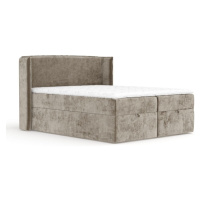 Béžová boxspring posteľ s úložným priestorom 200x200 cm Passion – Maison de Rêve