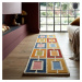 Ručně všívaný běhoun Illusion Retro Blocks Multi - 60x230 cm Flair Rugs koberce