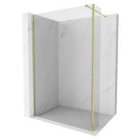 MEXEN/S - Kioto Sprchová zástena WALK-IN 105 x 40 cm, transparent, zlatá 800-105-212-50-00-040