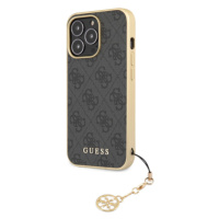 Plastové puzdro Guess na Apple iPhone 13 Pro Max GUHCP13XGF4GGR 4G Charms sivé