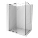 MEXEN/S - Kioto Sprchová zástena Walk-in 100 x 80 cm, čierny vzor, biela 800-100-202-20-70-080