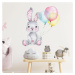 Samolepka do detskej izby Zajačik s farebnými balónikmi