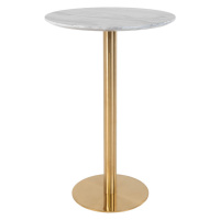 Sconto Barový stôl BULZONU biely mramor/zlatá