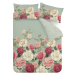 Zelené/ružové bavlnené obliečky na jednolôžko 135x200 cm Rose Garden – RHS