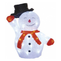 LED vianočný snehuliak s klobúkom, 36 cm, vonkajší aj vnútorný, 6500K, časovač (EMOS)