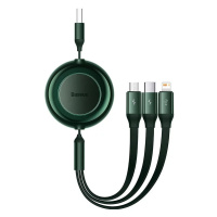 Kábel Baseus Bright Mirror 2, USB 3-in-1 cable for micro USB / USB-C / Lightning 3.5A 1.1m (Gree