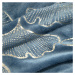 Modrá flano deka GINKO s lesklou potlačou 150x200 cm