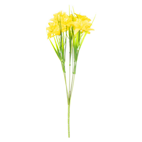 Umelá kytica Narcis s 15 kvetmi, žltá, 32 cm