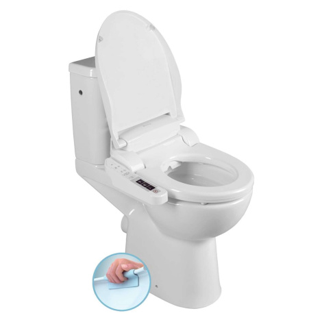 Sapho WC set - Elektronický bidet s keramikou, SoftClose, Rimless, DualFlush, biela NB-1160D-1