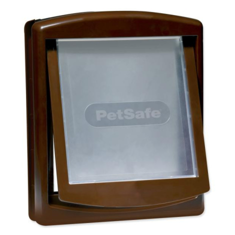 Dvierka PetSafe plastová s transparentným flapom hnedé, výrez 28,1x23,7cm