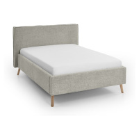 Krémová čalúnená dvojlôžková posteľ s úložným priestorom s roštom 140x200 cm Riva – Meise Möbel