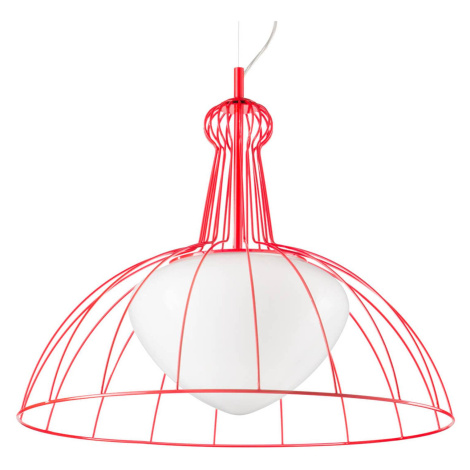 Červená dizajnová závesná lampa Lab made in Italy Siru