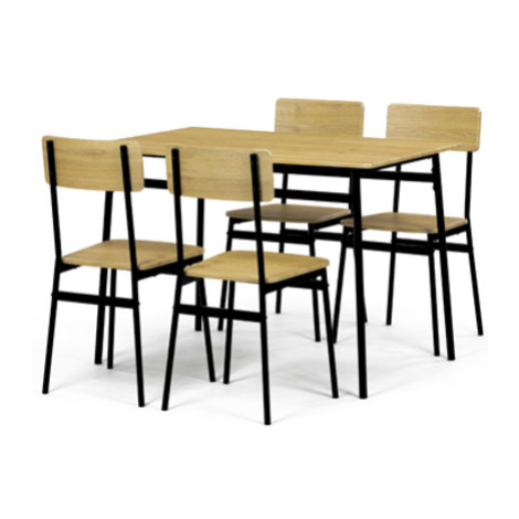 Jedálenský set so 4 stoličkami Autronic 110x76 cm hnedý MDF AUT-O2155 OAK