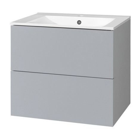 MEREO - Aira, koupelnová skříňka s keramickým umyvadlem 81 cm, šedá CN730