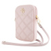 Guess PU Quilted 4G Metal Logo Wallet Phone Bag Zipper Pink