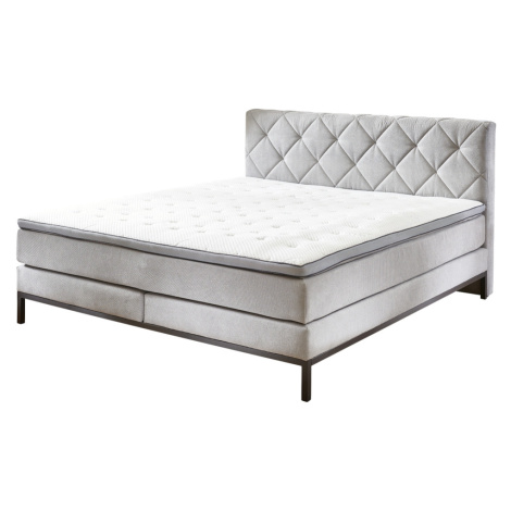 Sun garden Kontinentálna posteľ BOXSPRING ROCKAWAY BX2180 180x200 cm - svetlosivá