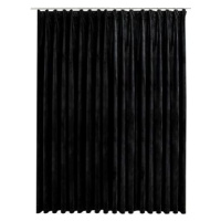 SHUMEE Zatemňovací záves s háčikmi, 290 × 245 cm, zamat čierny