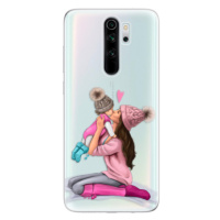 Odolné silikónové puzdro iSaprio - Kissing Mom - Brunette and Girl - Xiaomi Redmi Note 8 Pro