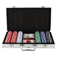 Poker sada 300 ks vrátane kociek a kariet v hliníkovom kufríku