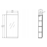 Cersanit - Moduo zrkadlová závesná skrinka 40cm, biela, S590-032-DSM