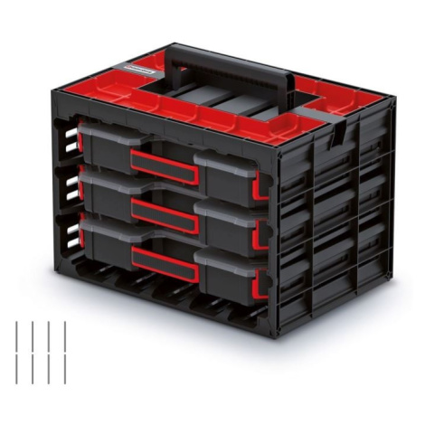 Sada 3 organizérov TAMON 41,5 x 29 x 29 cm čierno-červená Prosperplast