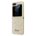 Guess PC/TPU Glitter Flakes Metal Logo Zadný Kryt pre Samsung Galaxy Z Flip 5 Gold