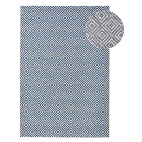 Modrý vonkajší koberec NORTHRUGS Karo, 200 × 290 cm Hanse Home