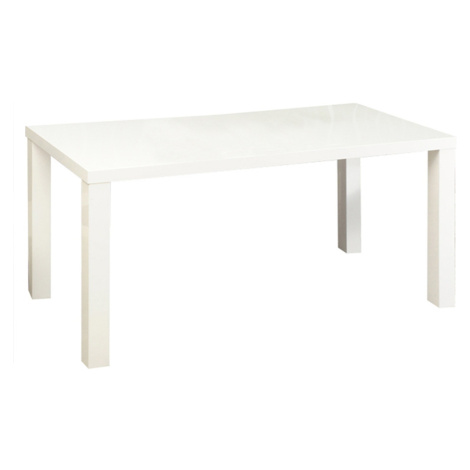 Jedálenský stôl rozkladací, biela vysoký lesk HG, 140-180x80 cm, ASPER NEW TYP 1 Tempo Kondela
