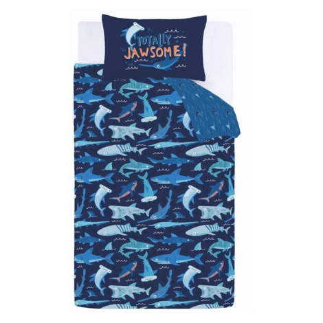 Modré detské obliečky na jednolôžko 135x200 cm Jawsome Shark – Catherine Lansfield