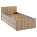 NABBI Boran 90 jednolôžková posteľ s roštom a úložným priestorom dub artisan / sivá