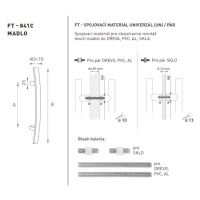 FT - MADLO kód 841C 40x10 mm UN ks NEM - nerez matná (F60) 600 mm 40x10 mm