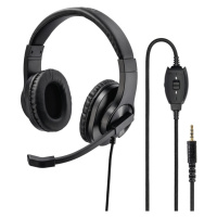 HAMA 139926 PC HEADSET HS-350, STEREO, CIERNY