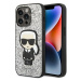 Kryt Karl Lagerfeld KLHCP14XGFKPG iPhone 14 Pro Max 6,7" hardcase silver Glitter Flakes Ikonik (