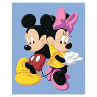 Diamantové maľovanie - MICKEY MOUSE A MINNIE NA MODROM POZADÍ Rámovanie: vypnuté plátno na rám, 