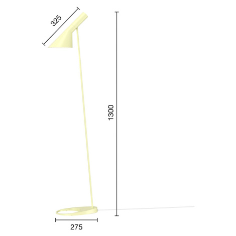Louis Poulsen AJ dizajnová stojacia lampa svetlá žltá