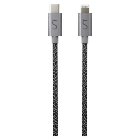 iWant certifikovaný pletený USB-C - Lightning kábel 1,8 m vesmírne šedý (2.gen)