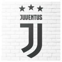 Drevené logo futbalového klubu - Juventus, Antracitovo-šedá