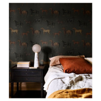 WALLCOLORS Horses olive wallpaper - tapeta POVRCH: Prowall Sand