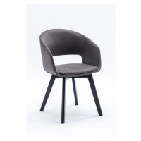 Estila Dizajnová moderná jedálenská stolička Lena so sivým čalúnením a čiernymi nohami z dreva 7