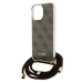 Guess IML 4G Printed Crossbody Zadný Kryt pre iPhone 15 Pro Max Brown