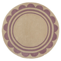 Ručně všívaný kusový koberec Lois Scallop Purple kruh - 120x120 (průměr) kruh cm Flair Rugs kobe