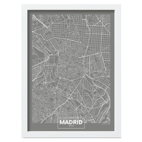 Plagát v ráme 40x55 cm Madrid – Wallity