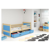 Expedo Detská posteľ FIONA P1 COLOR + ÚP + matrace + rošt ZDARMA, 90x200 cm, borovica/blankytná